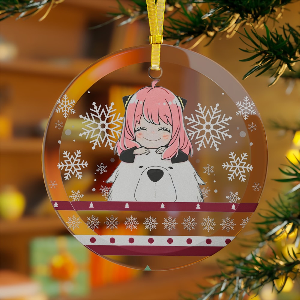 Anime Ornament Anya Festive Glass Decoration Ornament